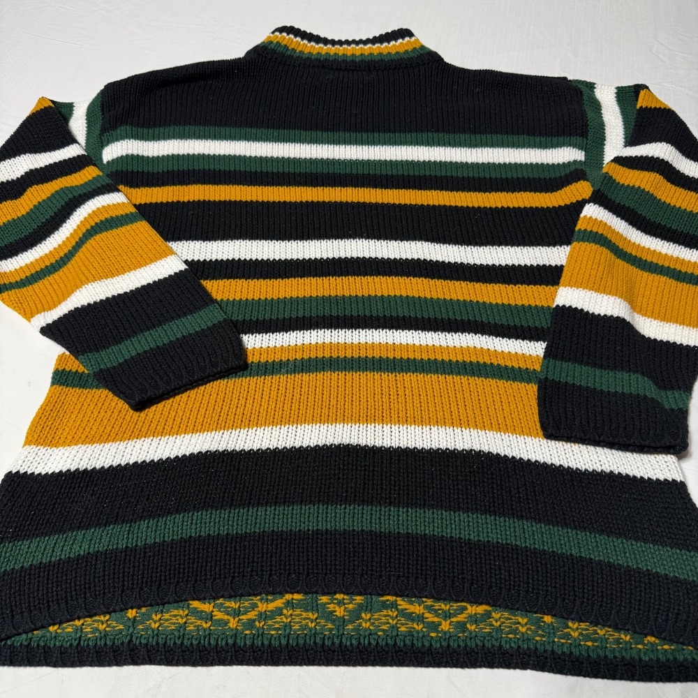 Vintage (90's) Ashley Hill 3D Striped Diamond Sweater Adult Size Large - Picture 3 of 6